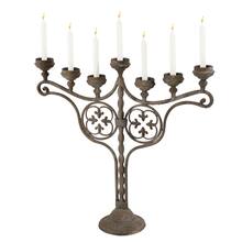 Light Brown Iron Vintage Candlestick Holders, 28" x 29" x 7"